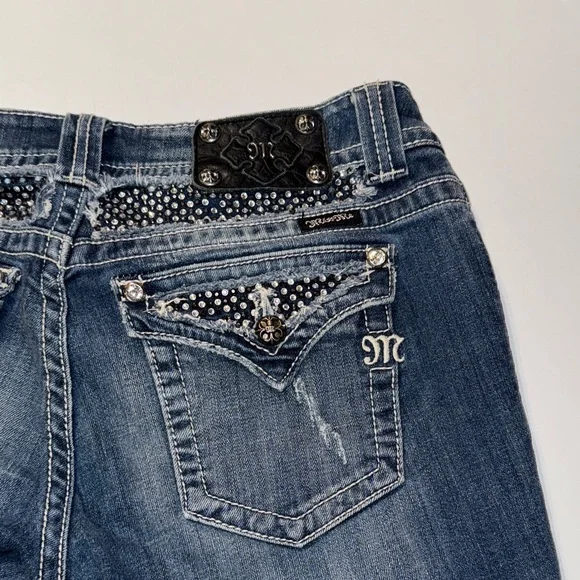 Miss Me Dark Blue Distressed Straight Jeans - Picture 10 of 11